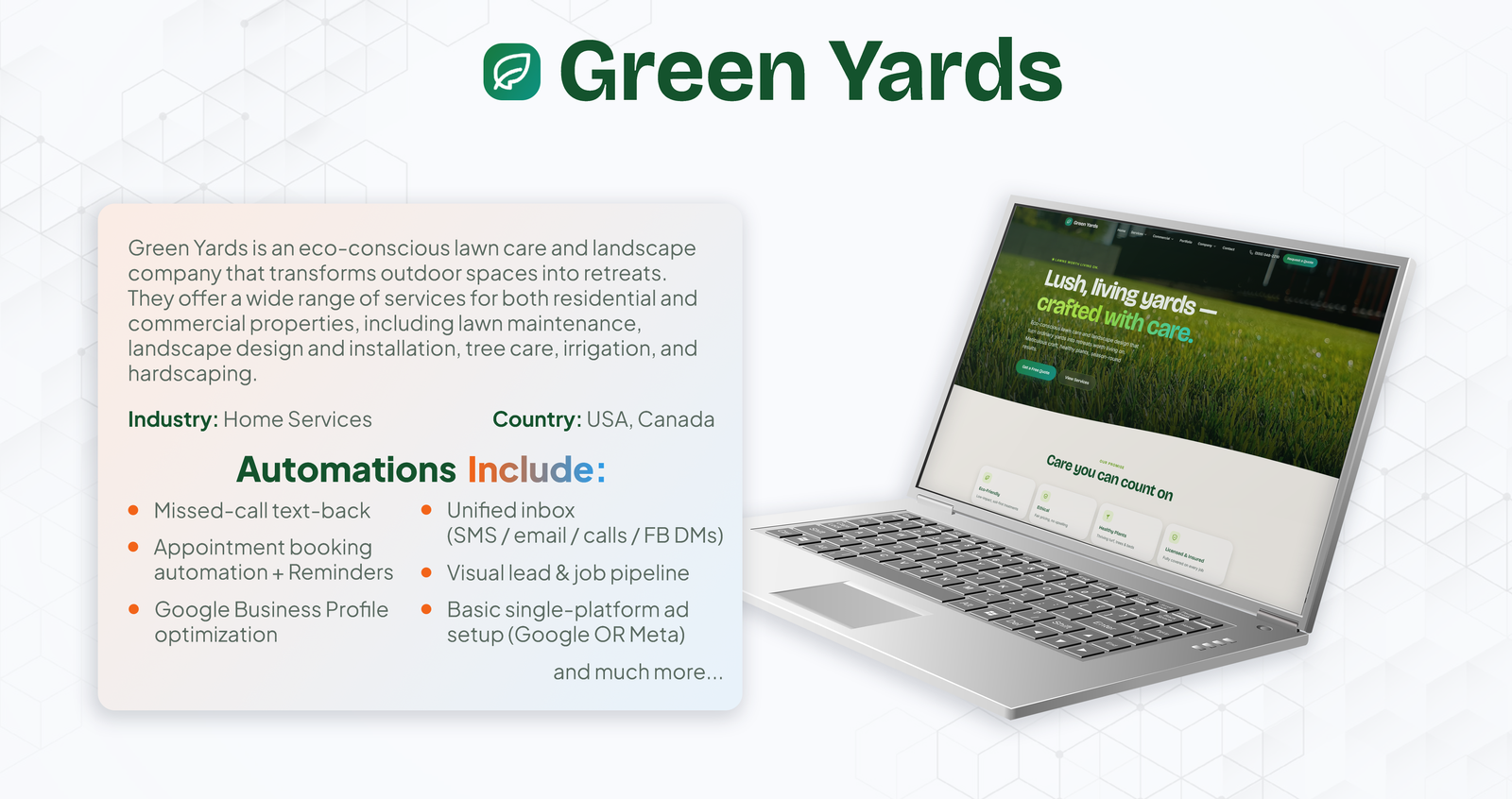 Green Yards Portfolio Banner